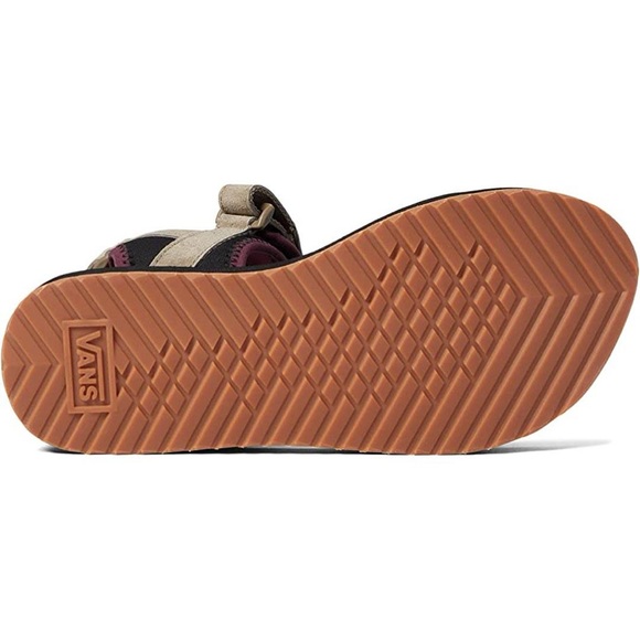 Vans Ultrarange Gray/Walnut/Purple/Blue Suede Leather Tri-Lock Velcro Sandals - Picture 2 of 7